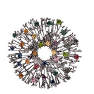 Multi-color Sun Burst Brooch